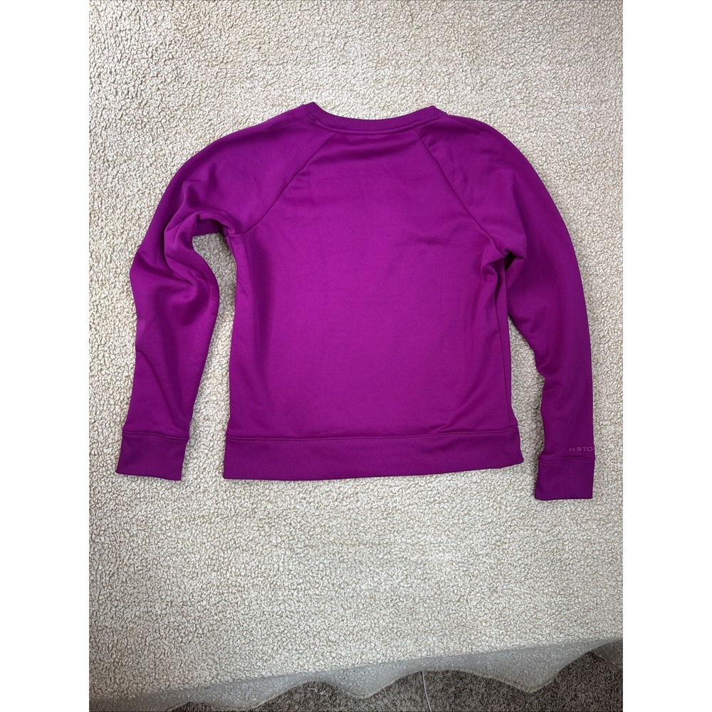 Under Armour Sweater Womens L Crew Neck L/S Pink Softshell Big Logo Kangaroo - Picture 11 of 11